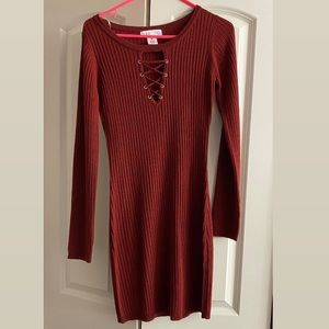 Red sweater dress
